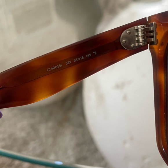 CELINE PARIS CL40055I 53V HAVANA/BLUE LENS AUTHENTIC SUNGLASSES 55-18 - Picture 6 of 10